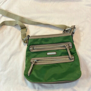 Dana Buchman Green/Tan crossbody purse